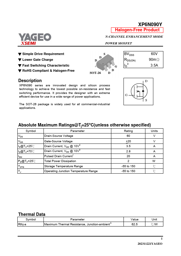 XP6N090Y Datasheet Preview