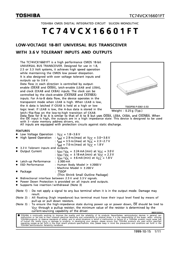 TC74VCX16601FT