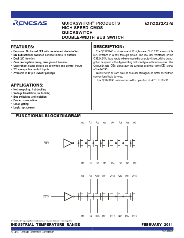 IDTQS32X245 Datasheet Preview