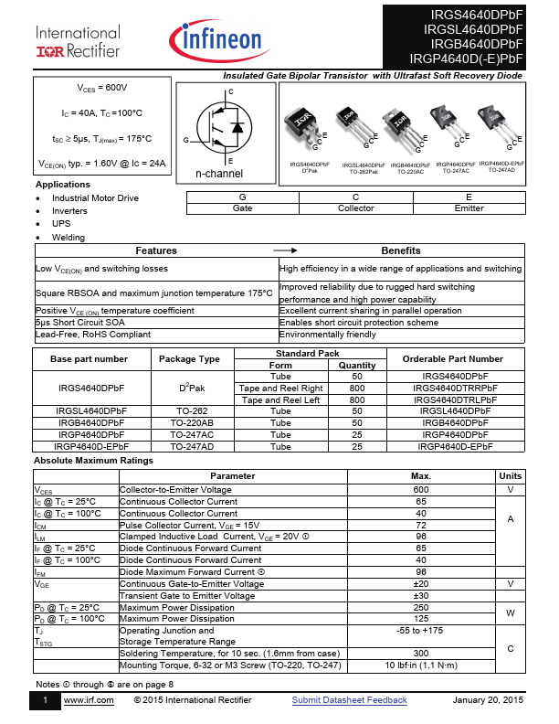 IRGS4640DPbF