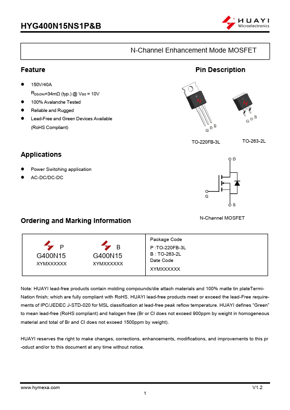 HYG400N15NS1B Datasheet Preview