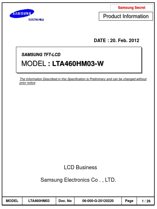 LTA460HM03-W