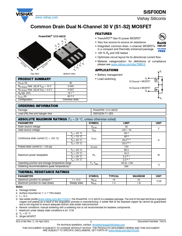 SiSF00DN Datasheet Preview