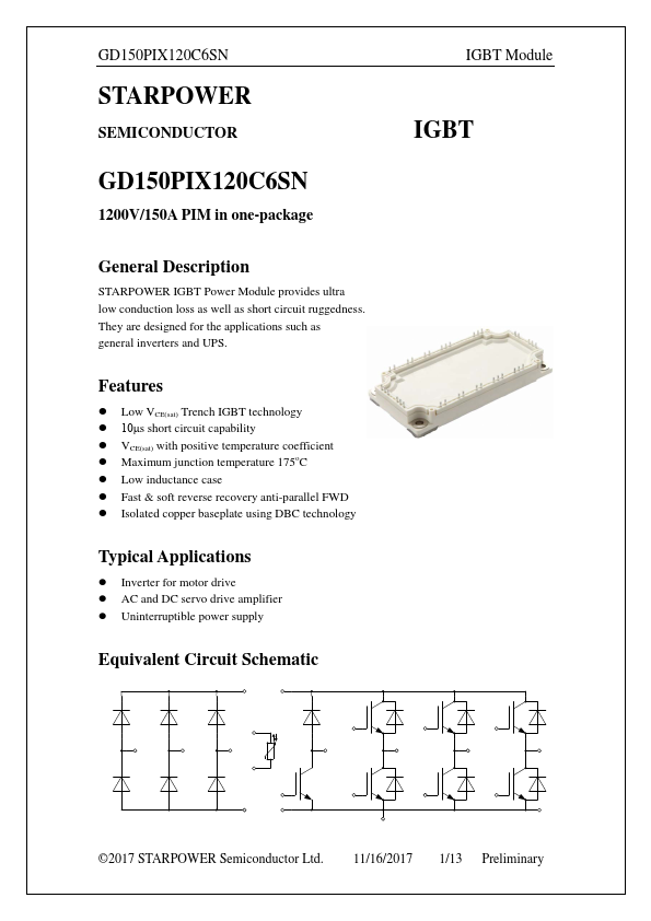 GD150PIX120C6SN Datasheet Preview