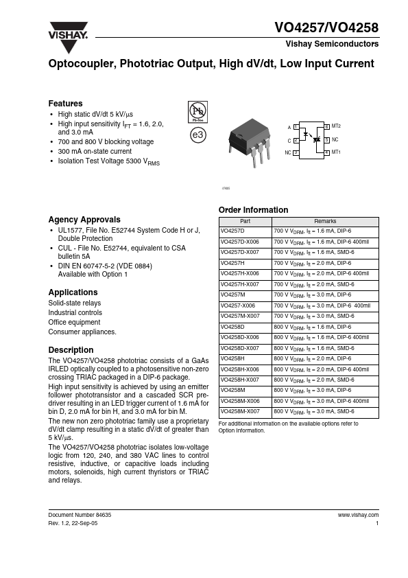 VO4257 Datasheet Preview
