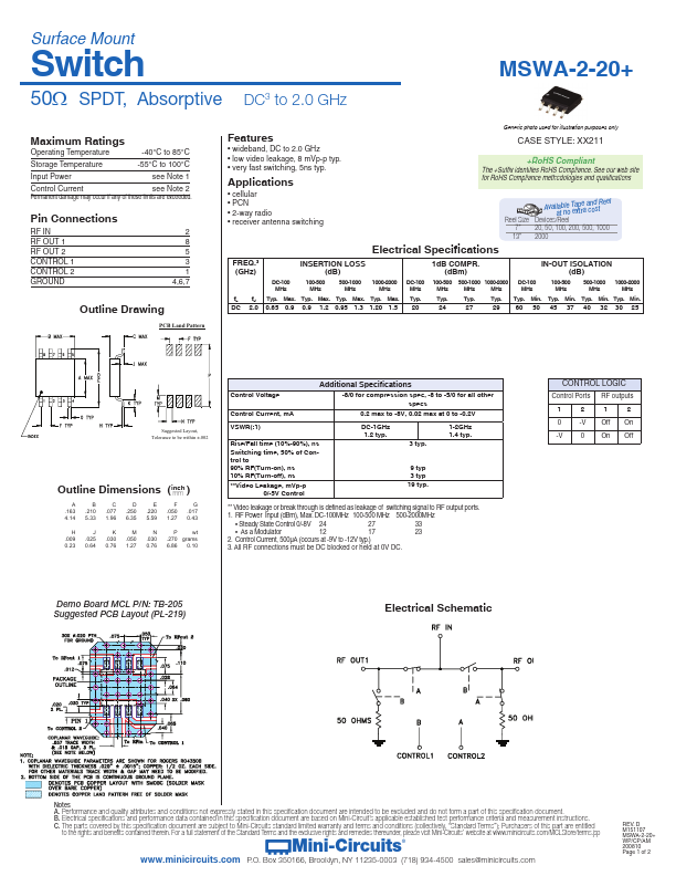 MSWA-2-20+ Datasheet Preview