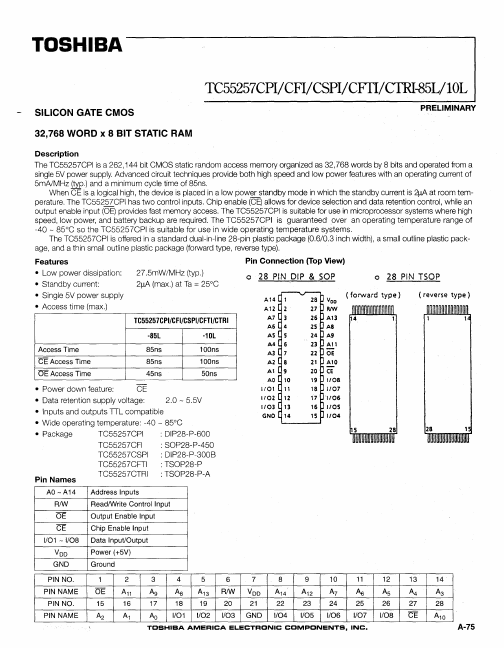 TC55257CFTI-85L