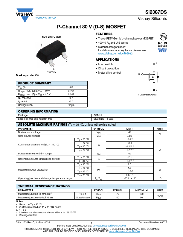 Si2387DS Datasheet Preview