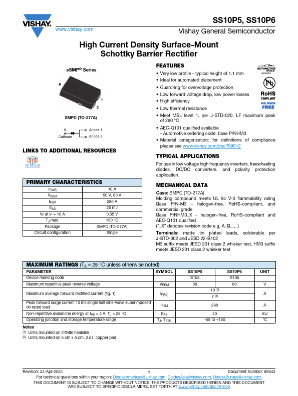 SS10P6 Datasheet Preview
