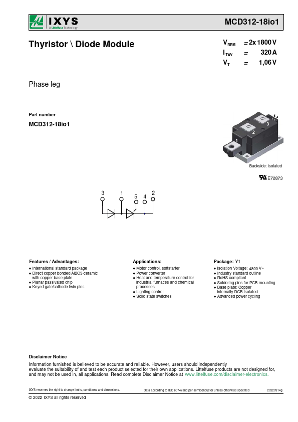 MCD312-18io1 Datasheet Preview