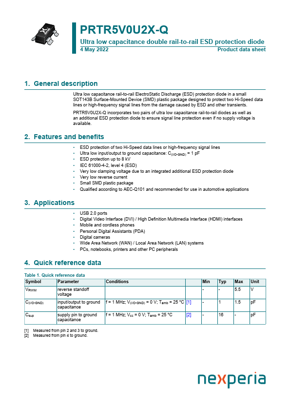 PRTR5V0U2X-Q Datasheet Preview
