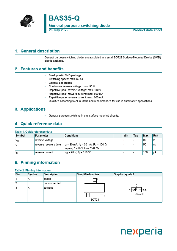 BAS35-Q Datasheet Preview