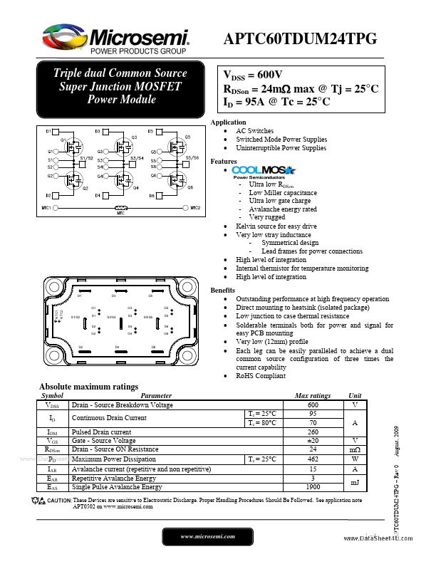 APTC60TDUM24TPG Datasheet Preview