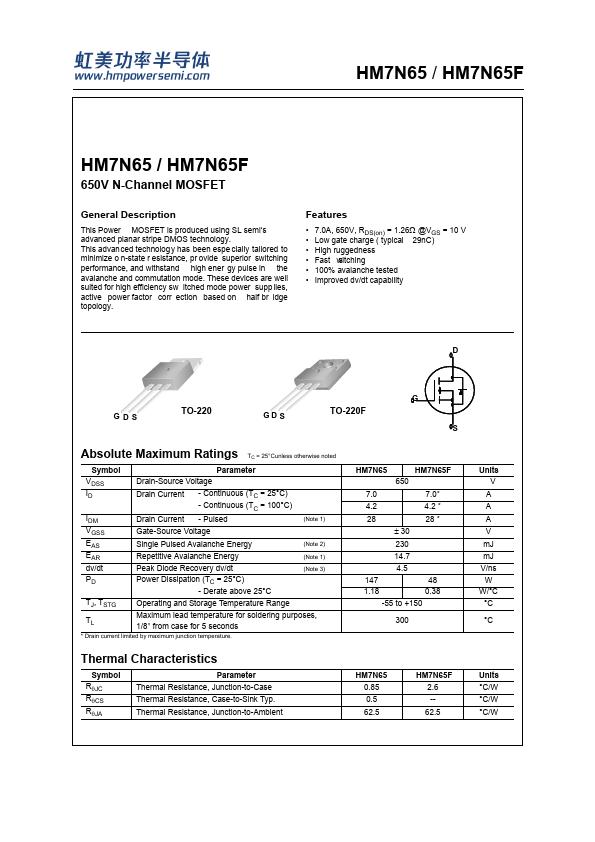HM7N65F Datasheet Preview