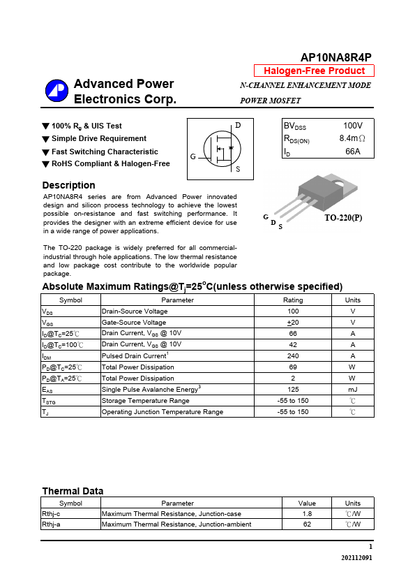 AP10NA8R4P Datasheet Preview