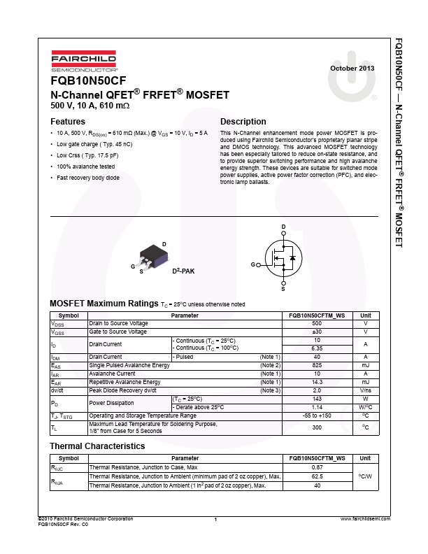 FQB10N50CF