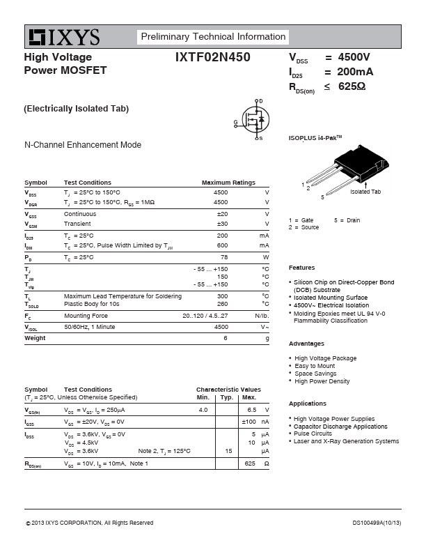 IXTF02N450 Datasheet Preview