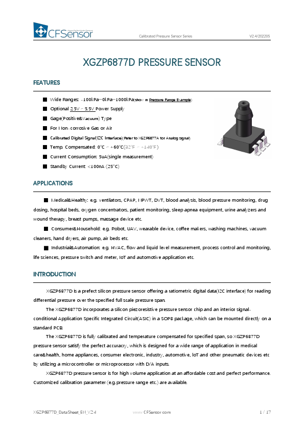 XGZP6877D Datasheet Preview
