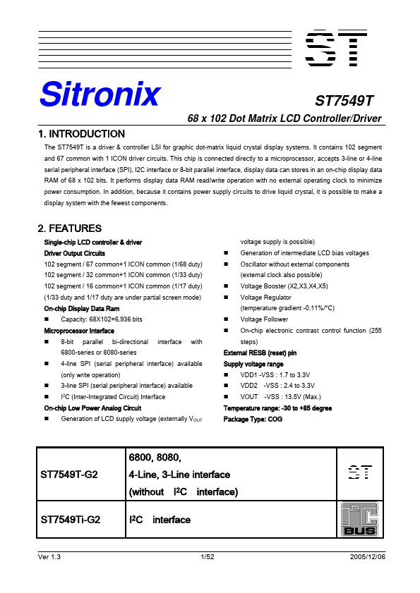 ST7549T Datasheet Preview