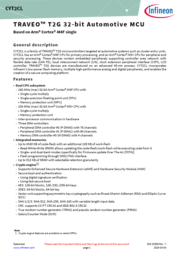 CYT2CL Datasheet Preview