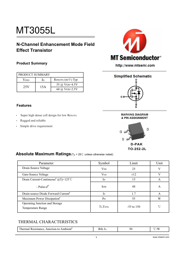 MT3055L Datasheet Preview