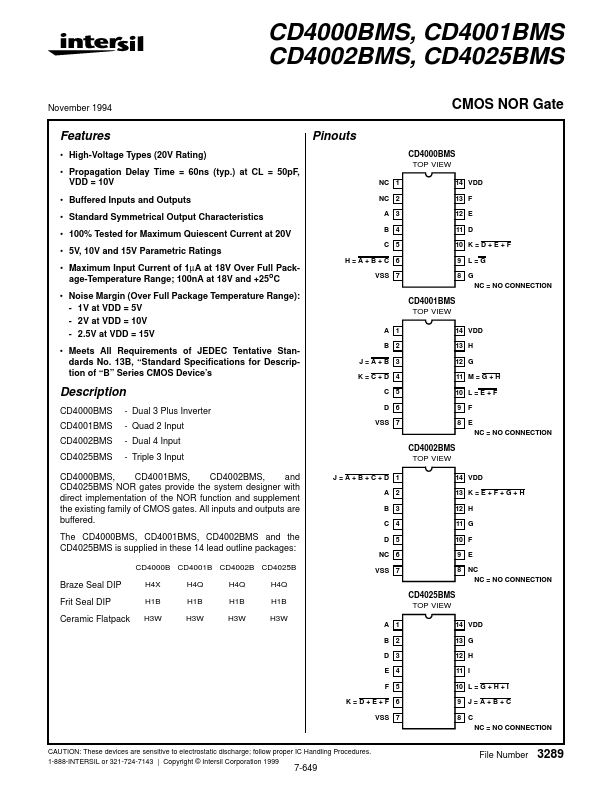 CD4025BMS