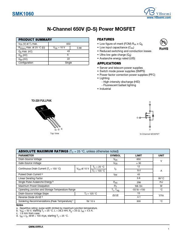 SMK1060 Datasheet Preview