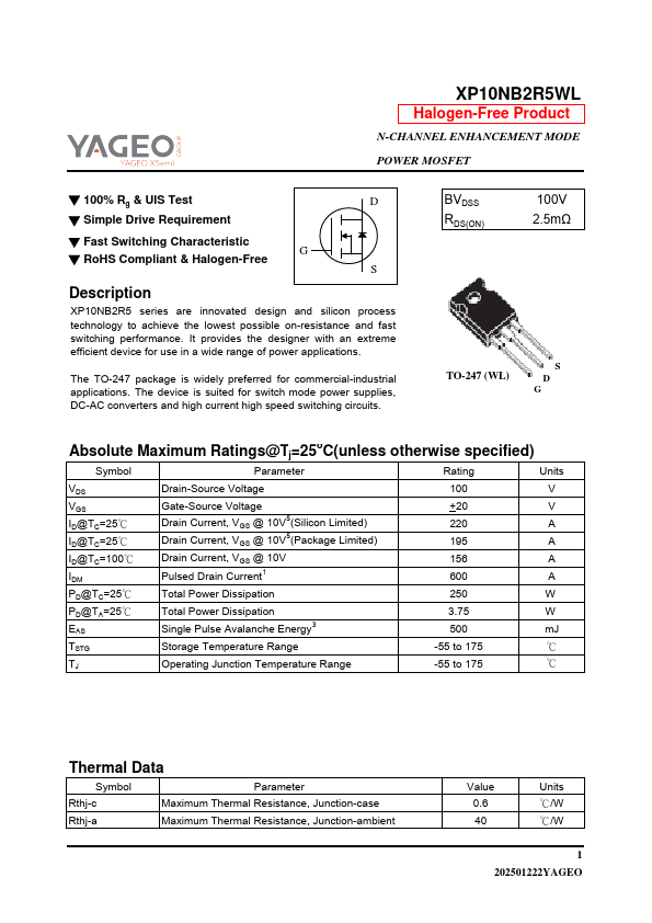 XP10NB2R5WL Datasheet Preview