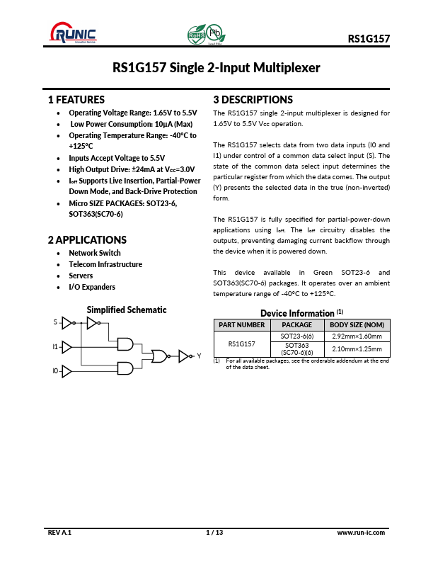 RS1G157 Datasheet Preview