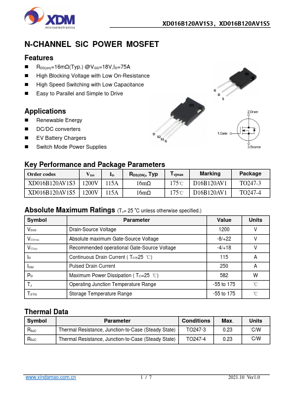 XD016B120AV1S3 Datasheet Preview