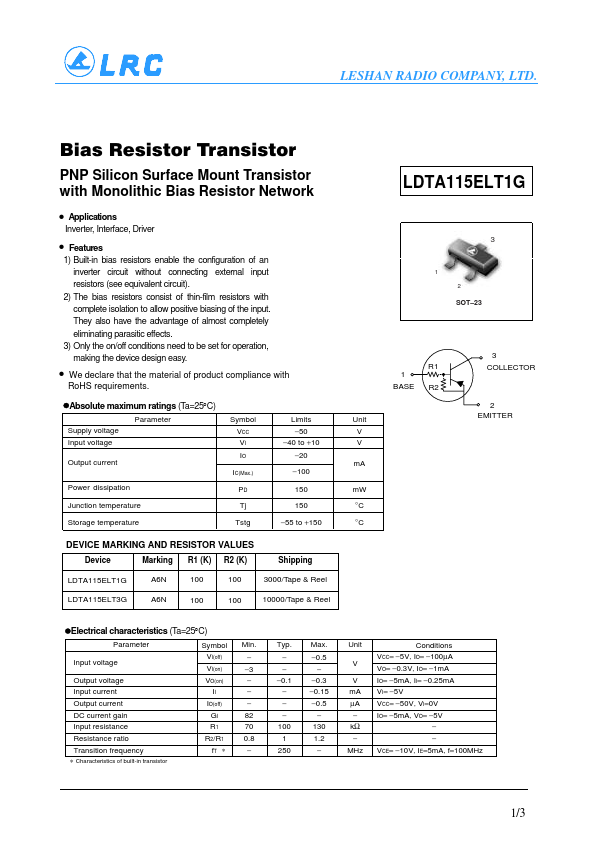 LDTA115ELT3G