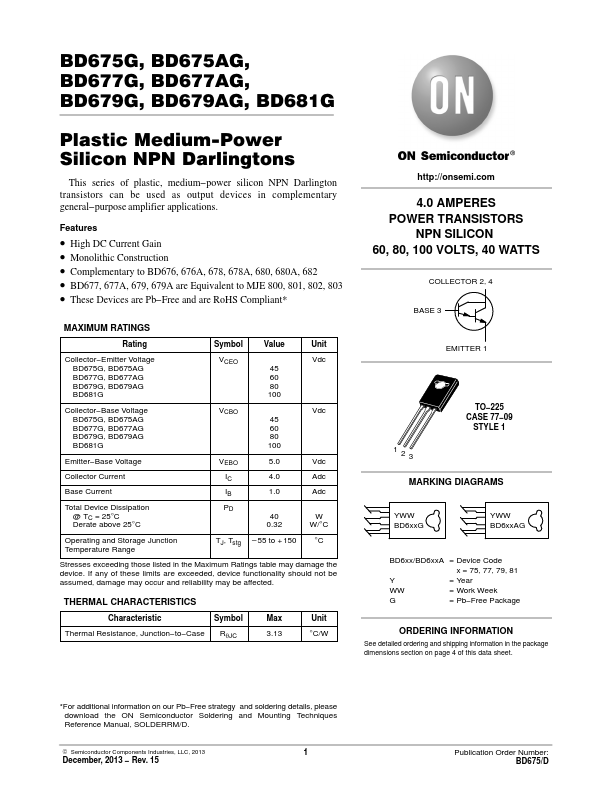 BD675 Datasheet Preview
