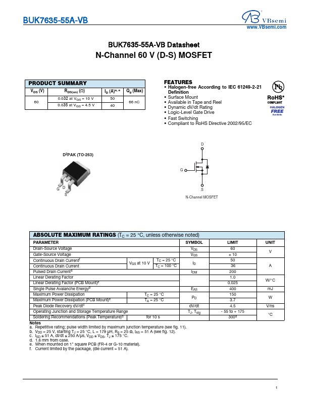 BUK7635-55A Datasheet Preview