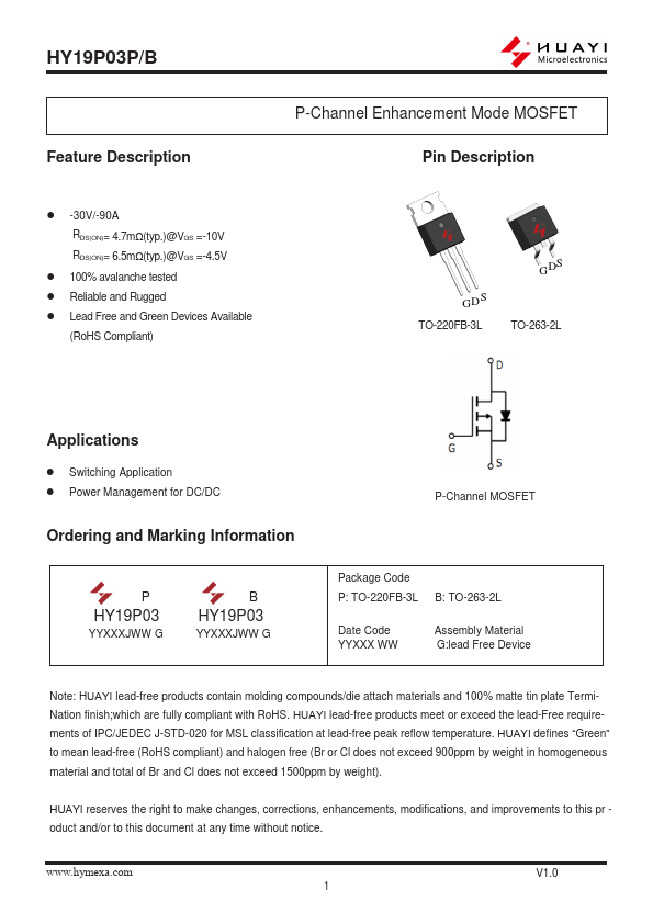 HY19P03B Datasheet Preview