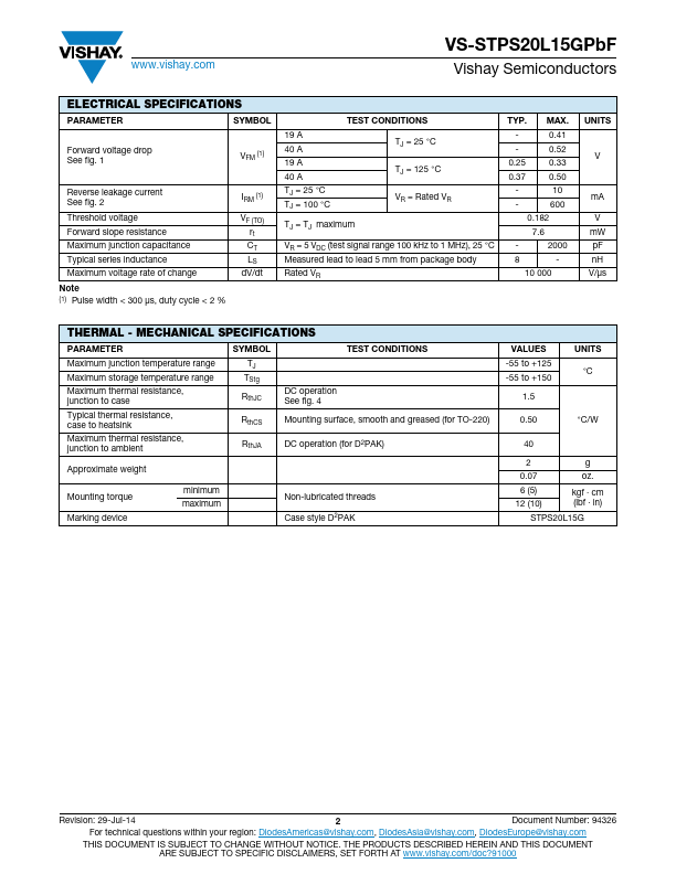 VS-STPS20L15GPbF