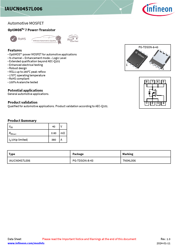 IAUCN04S7L006 Datasheet Preview