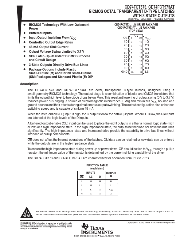 CD74FCT573AT Datasheet Preview
