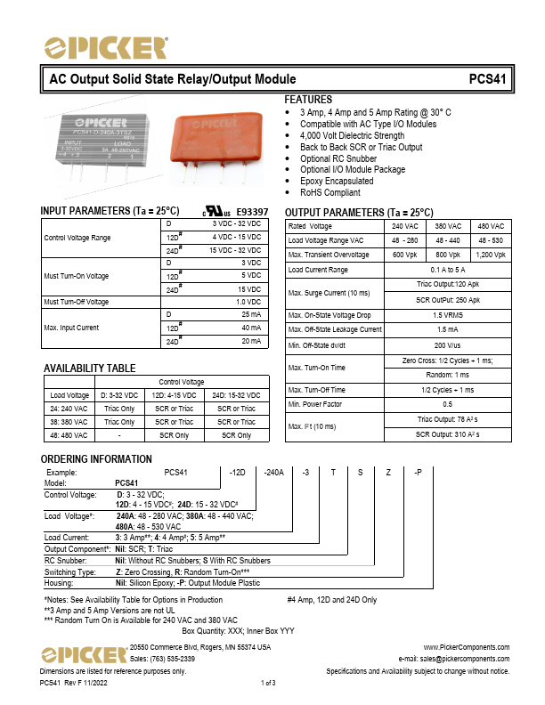 PCS41 Datasheet Preview