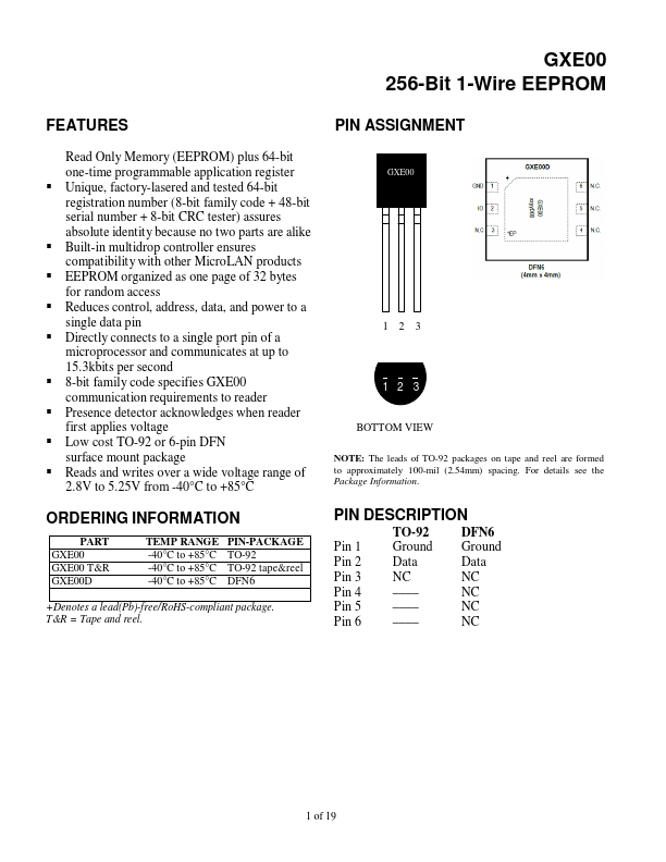 GXE00D Datasheet Preview