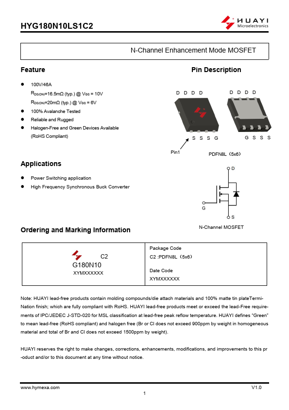 HYG180N10LS1C2 Datasheet Preview