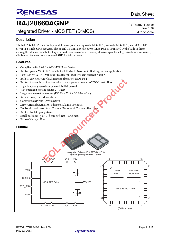 RAJ20660AGNP Datasheet Preview