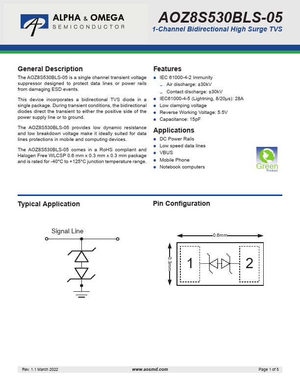 AOZ8S530BLS-05 Datasheet Preview