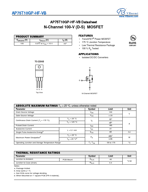 AP75T10GP-HF Datasheet Preview