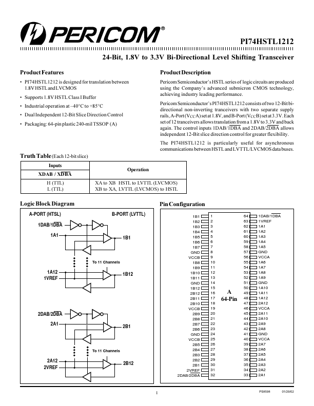 PI74HSTL1212