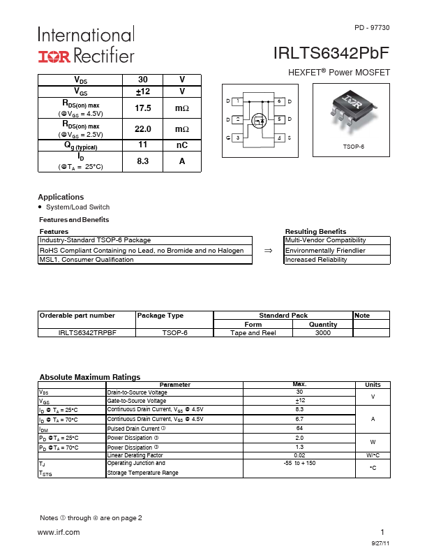 IRLTS6342 Datasheet Preview