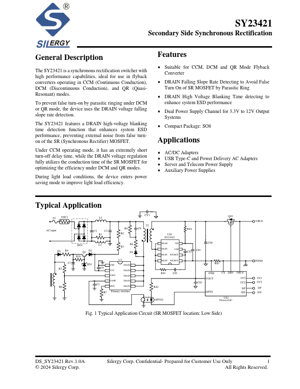 SY23421 datasheet page 1 preview