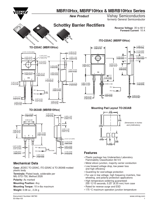 MBRF10H35 Datasheet Preview