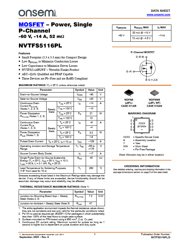 NVTFS5116PL Datasheet Preview