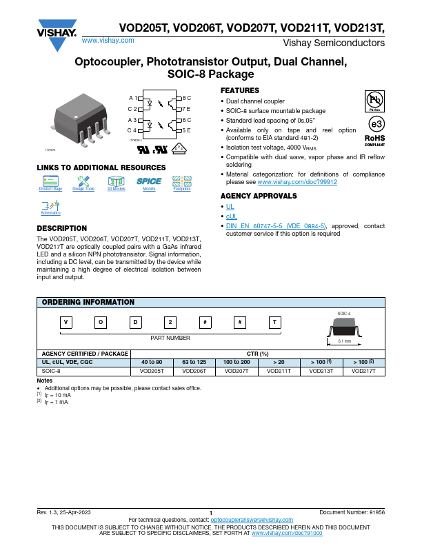 VOD213T Datasheet Preview