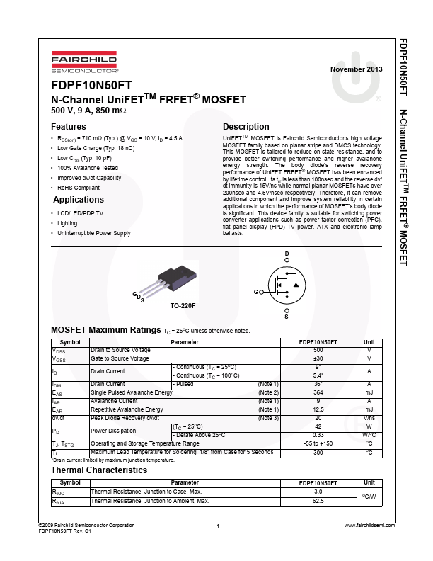 FDPF10N50FT